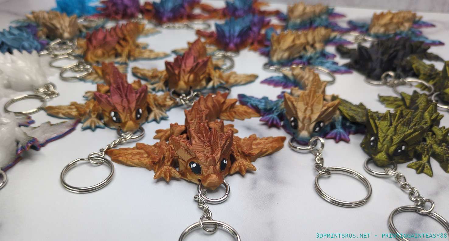 Tiny Crystal Dragon Keychain